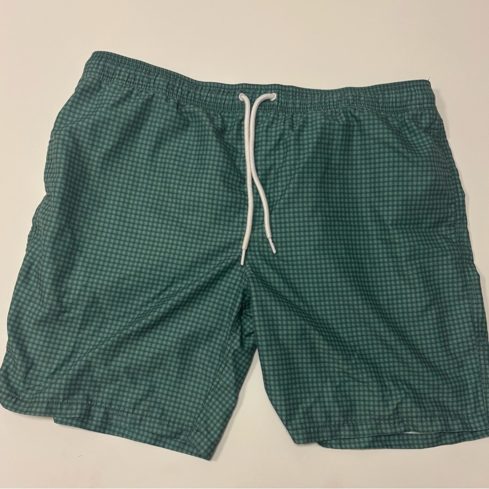 Amazon Essentials Men’s Swim Trunks XXL Green Geometric Print